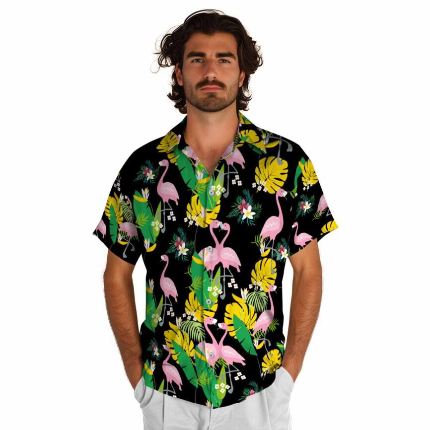 Floral Flamingo Leaf Hawaiian Shirt New Arrival