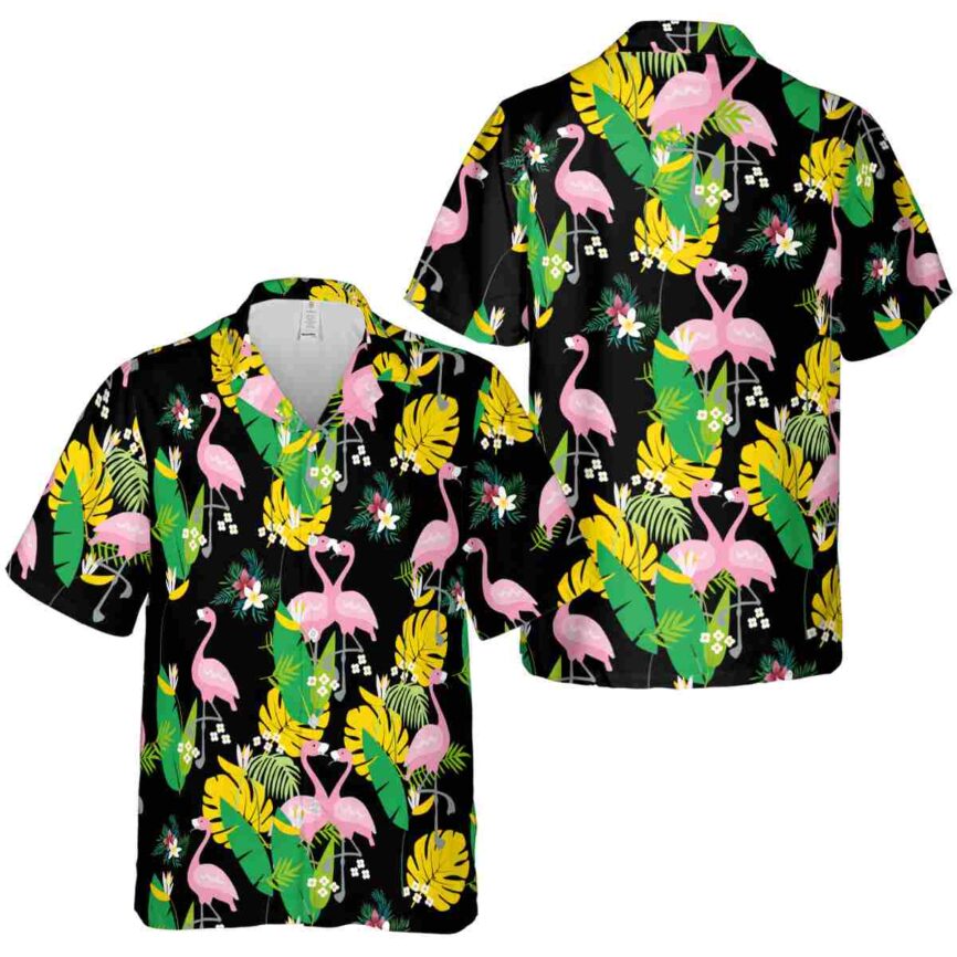 Floral Flamingo Leaf Hawaiian Shirt Premium grade