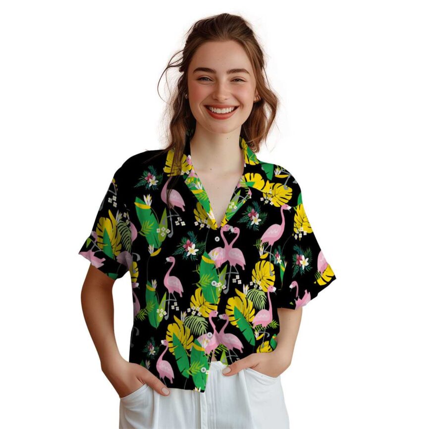 Floral Flamingo Leaf Hawaiian Shirt Top rated