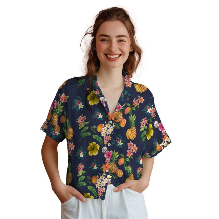 Floral Fruit Pattern Hawaiian Shirt Top rated
