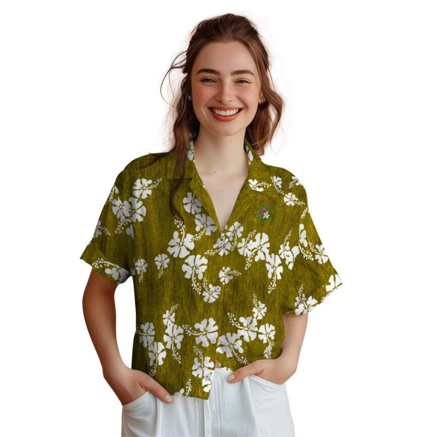 Floral Hibiscus Blossom Hawaiian Shirt Top rated