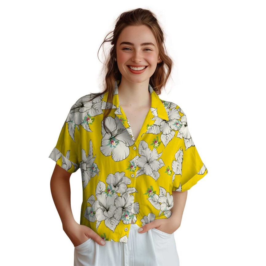 Floral Hibiscus Flower Hawaiian Shirt Top rated