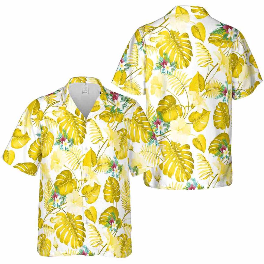 Floral Leaf Pattern Hawaiian Shirt Premium grade