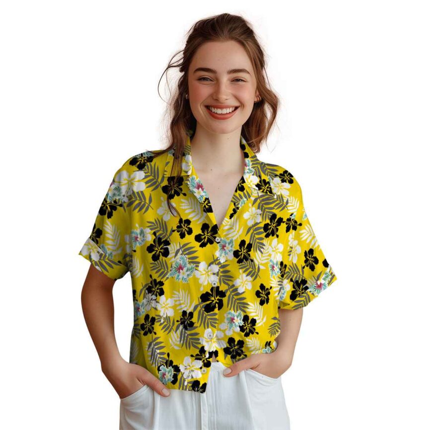 Floral Leafy Hibiscus Hawaiian Shirt Top rated