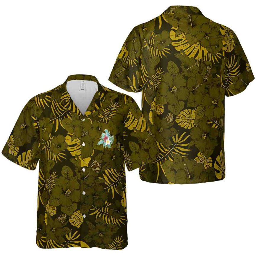 Floral Monochrome Floral Hawaiian Shirt Premium grade