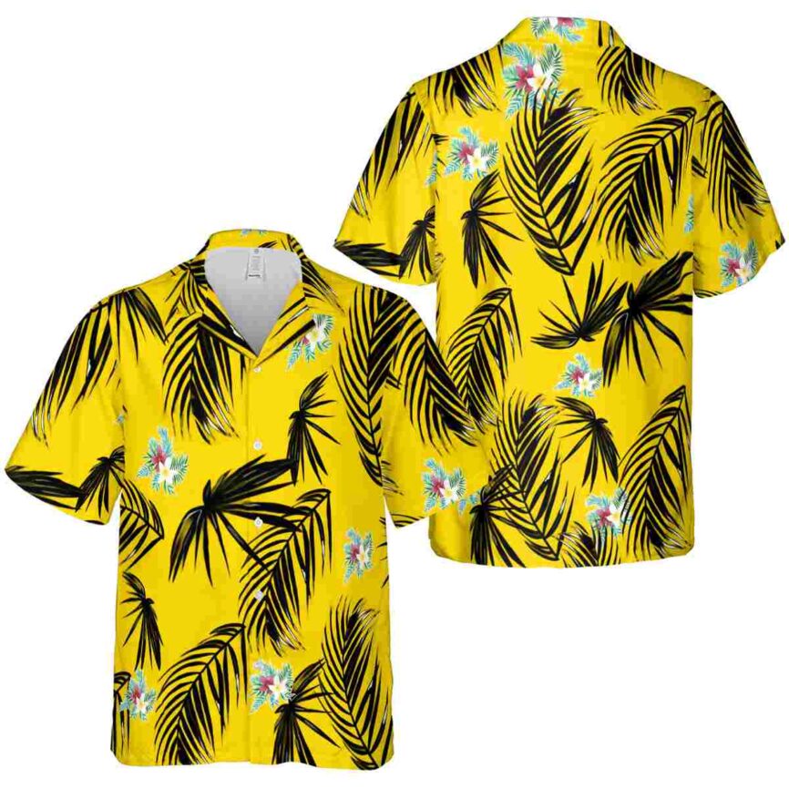 Floral Monochrome Palm Hawaiian Shirt Premium grade