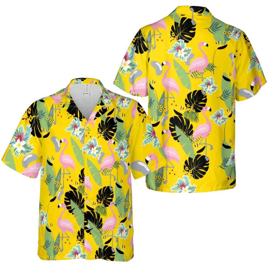 Floral Pink Flamingo Hawaiian Shirt Premium grade