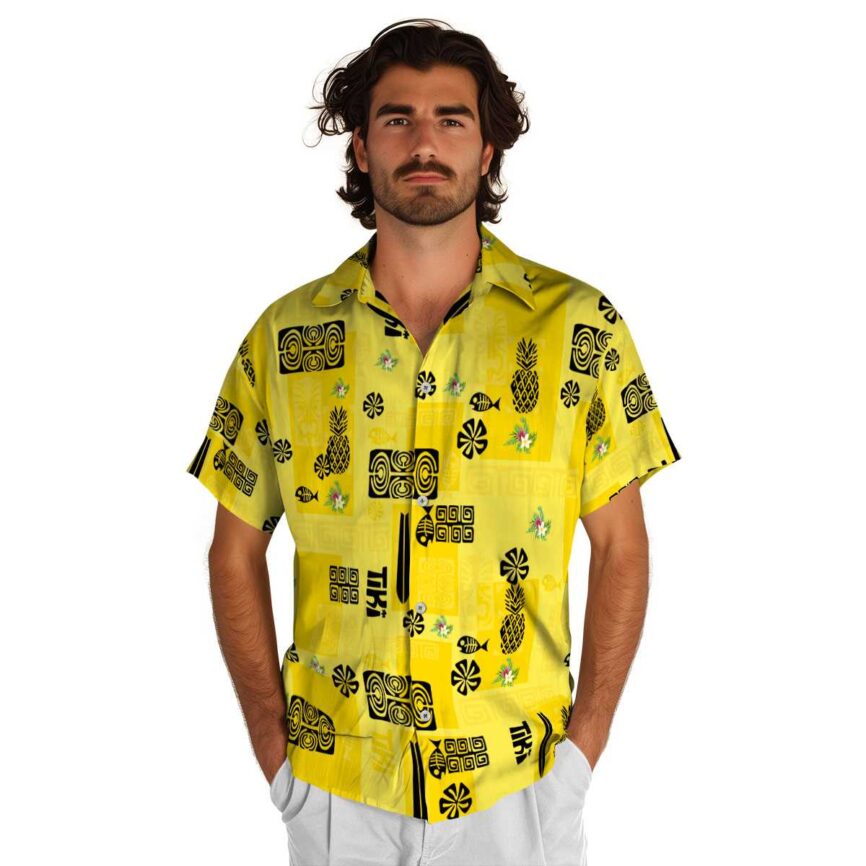 Floral Tiki Motifs Hawaiian Shirt New Arrival