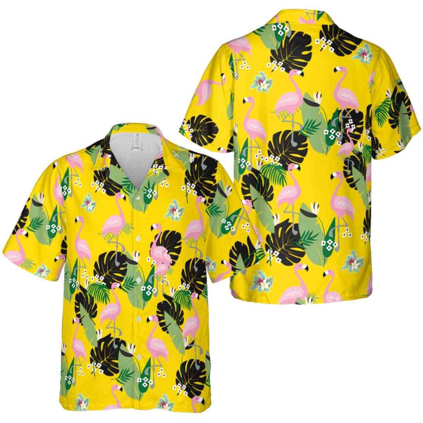 Floral Tropical Flamingo Hawaiian Shirt Premium grade