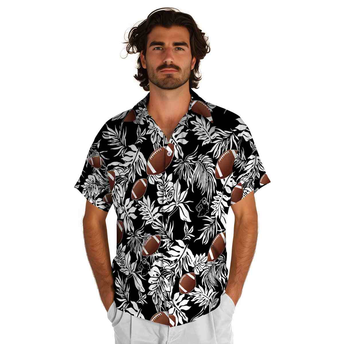 Football Bold Foliage Hawaiian Shirt New Arrival Football Bold Foliage Hawaiian Shirt New Arrival