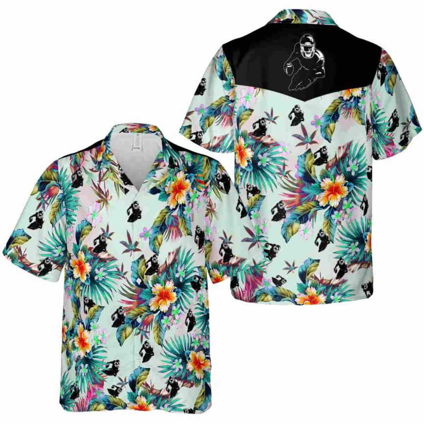 Football Floral Burst Hawaiian Shirt Premium grade