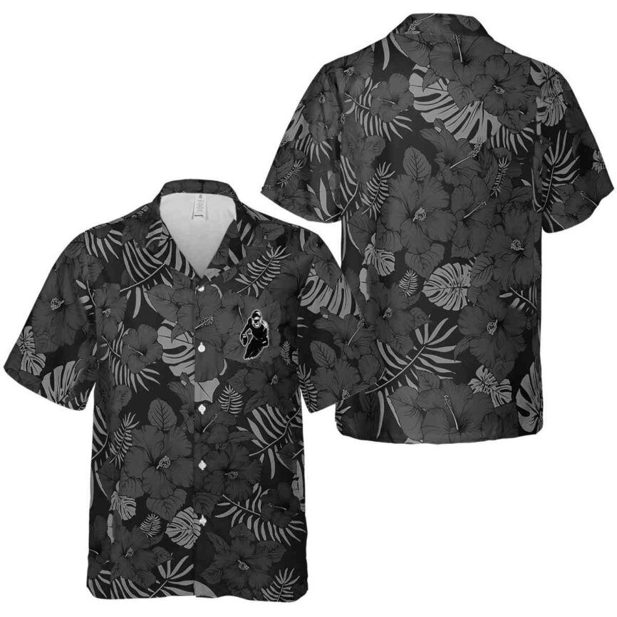 Football Monochrome Floral Hawaiian Shirt Premium grade