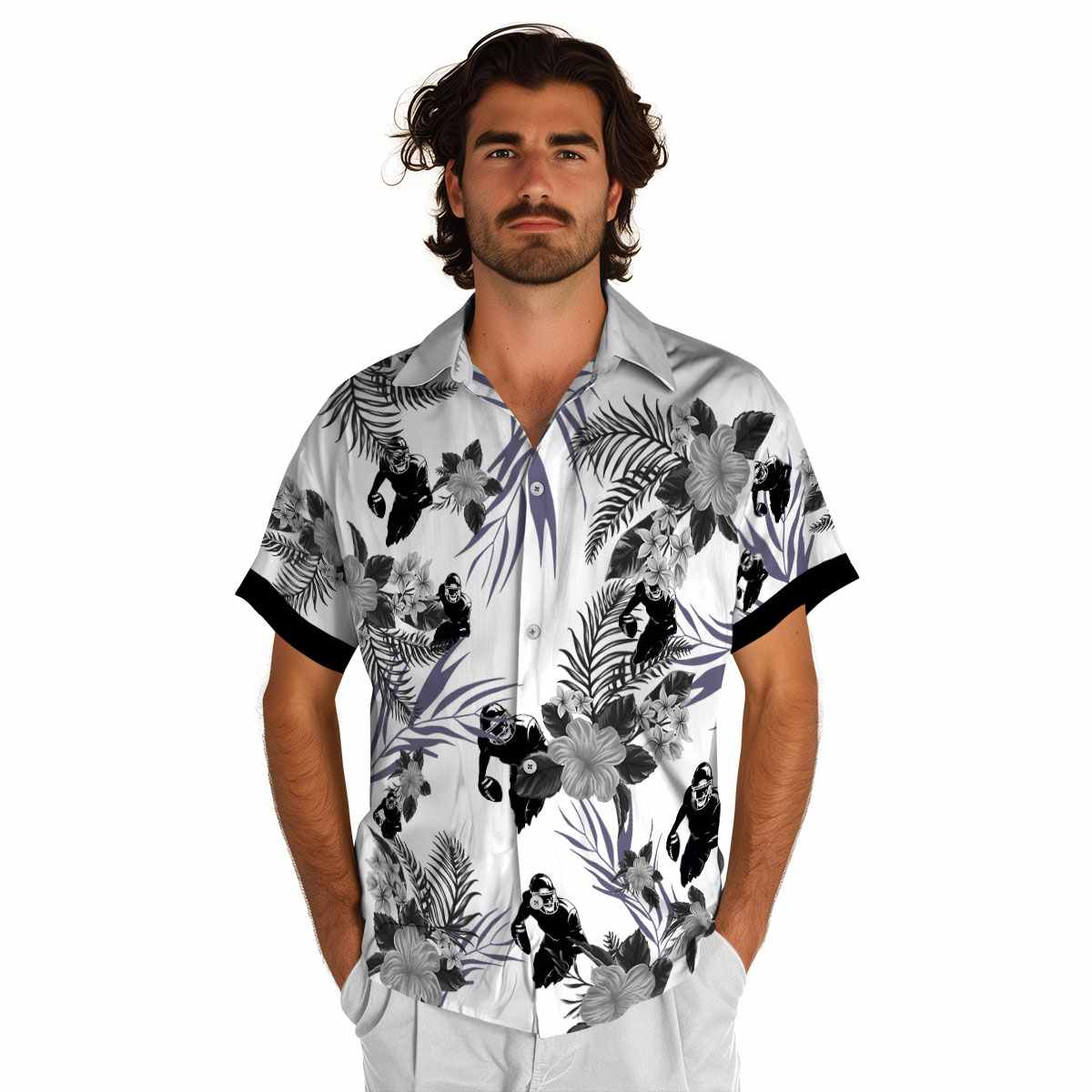 Football US Flag Floral Hawaiian Shirt New Arrival Football US Flag Floral Hawaiian Shirt New Arrival