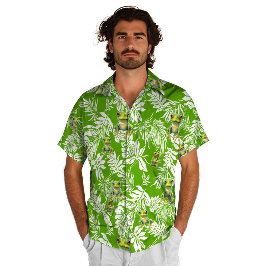 Frog Bold Foliage Hawaiian Shirt New Arrival