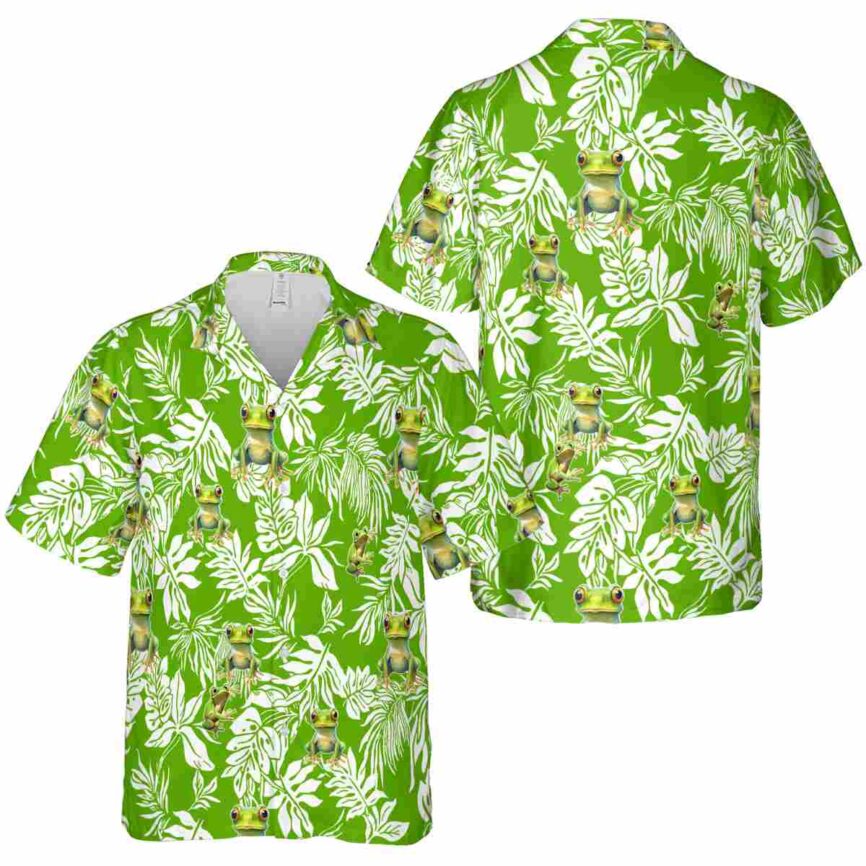 Frog Bold Foliage Hawaiian Shirt Premium grade