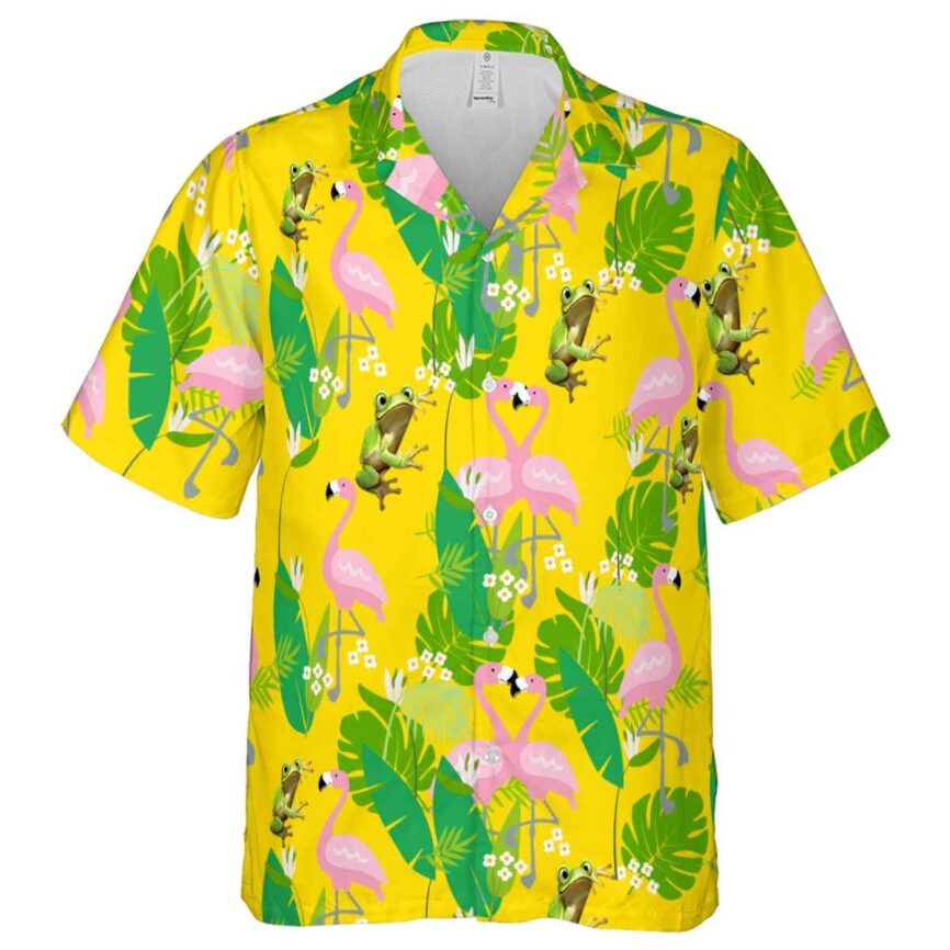 Frog Flamingo Leaf Hawaiian Shirt Fashion forward