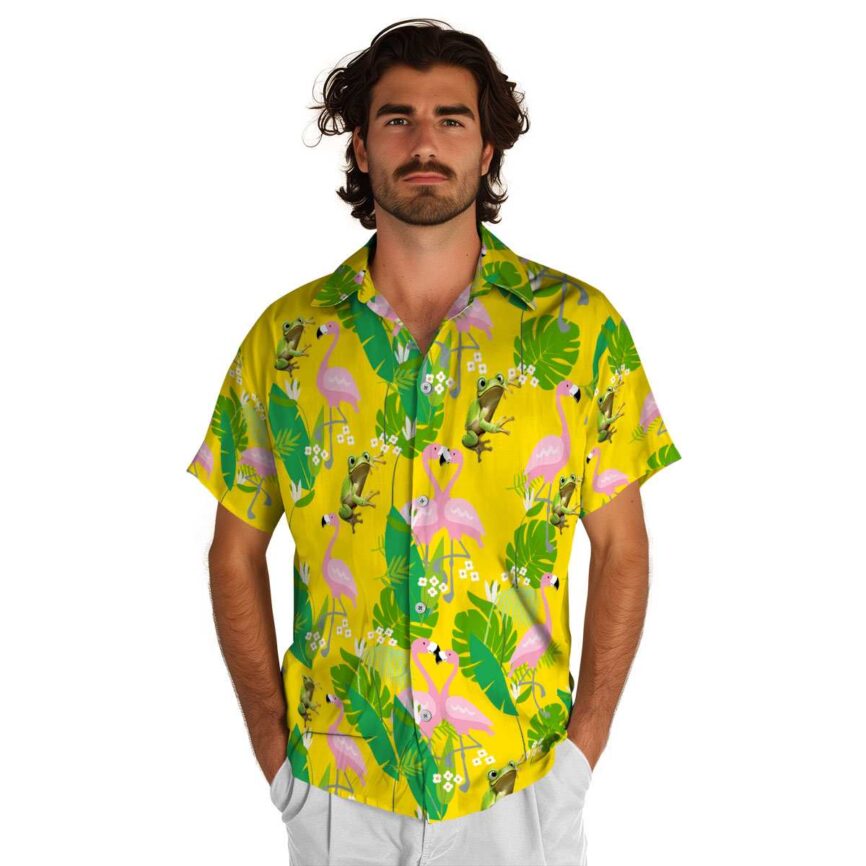 Frog Flamingo Leaf Hawaiian Shirt New Arrival