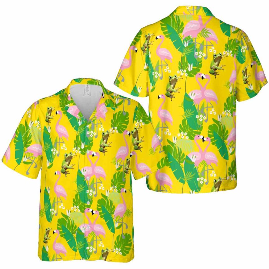 Frog Flamingo Leaf Hawaiian Shirt Premium grade