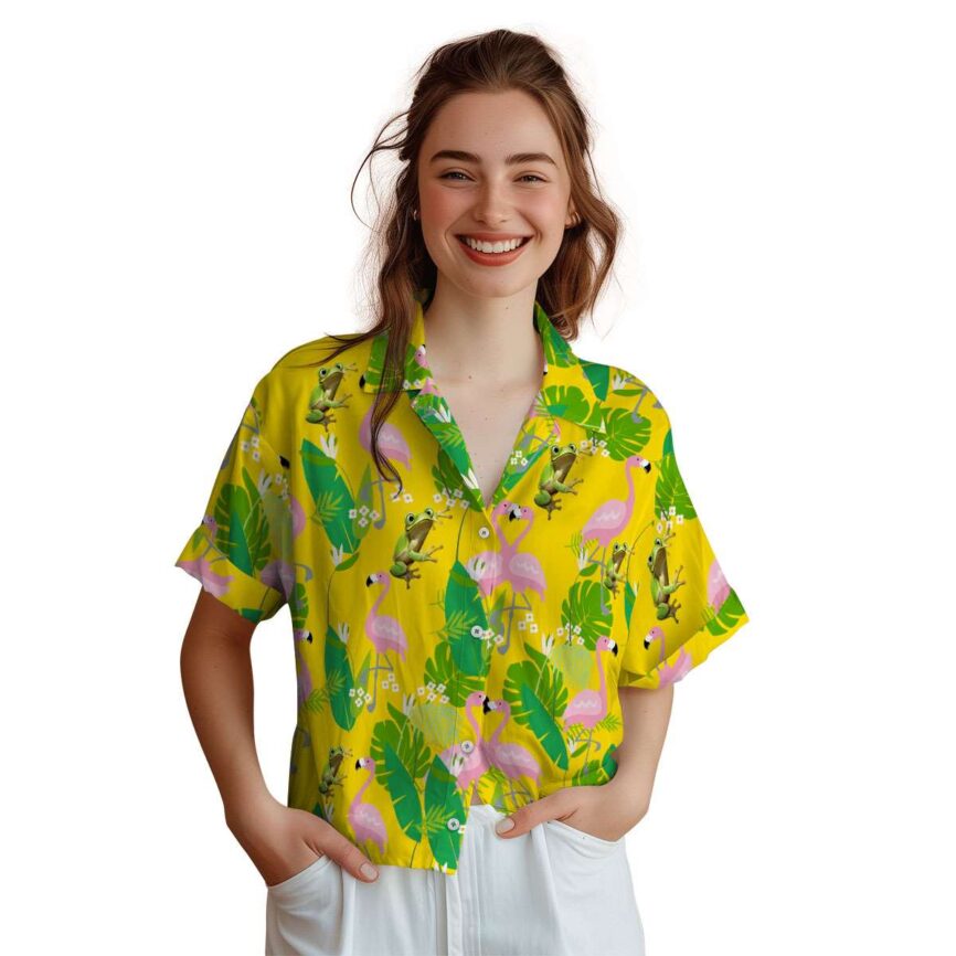 Frog Flamingo Leaf Hawaiian Shirt Top rated