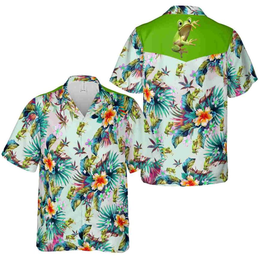 Frog Floral Burst Hawaiian Shirt Premium grade