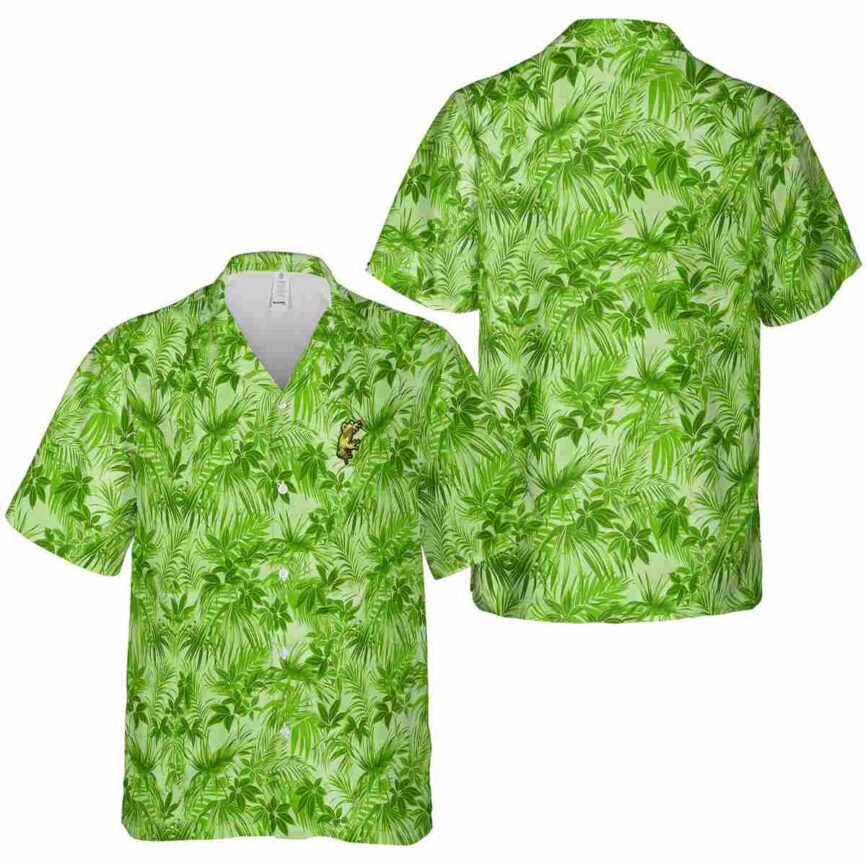 Frog Foliage Print Hawaiian Shirt Premium grade