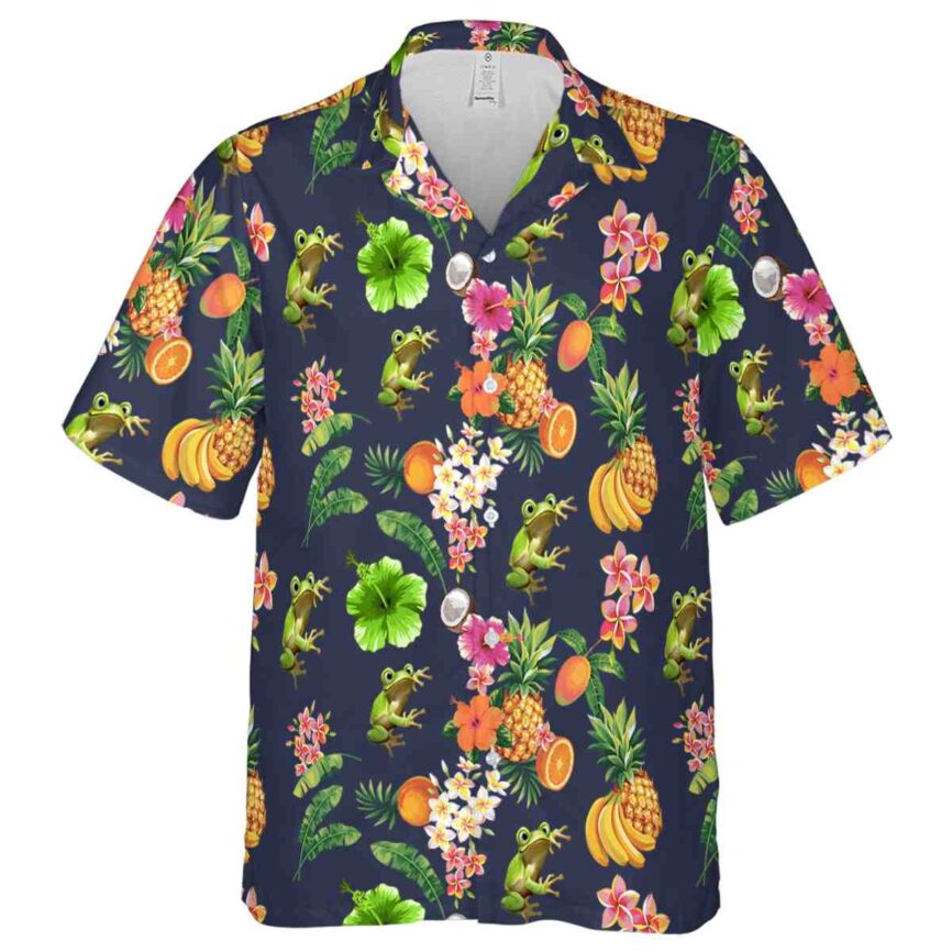 Frog Fruit Pattern Hawaiian Shirt Fashion forward