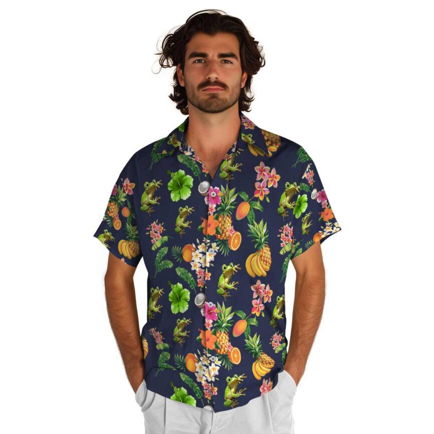 Frog Fruit Pattern Hawaiian Shirt New Arrival