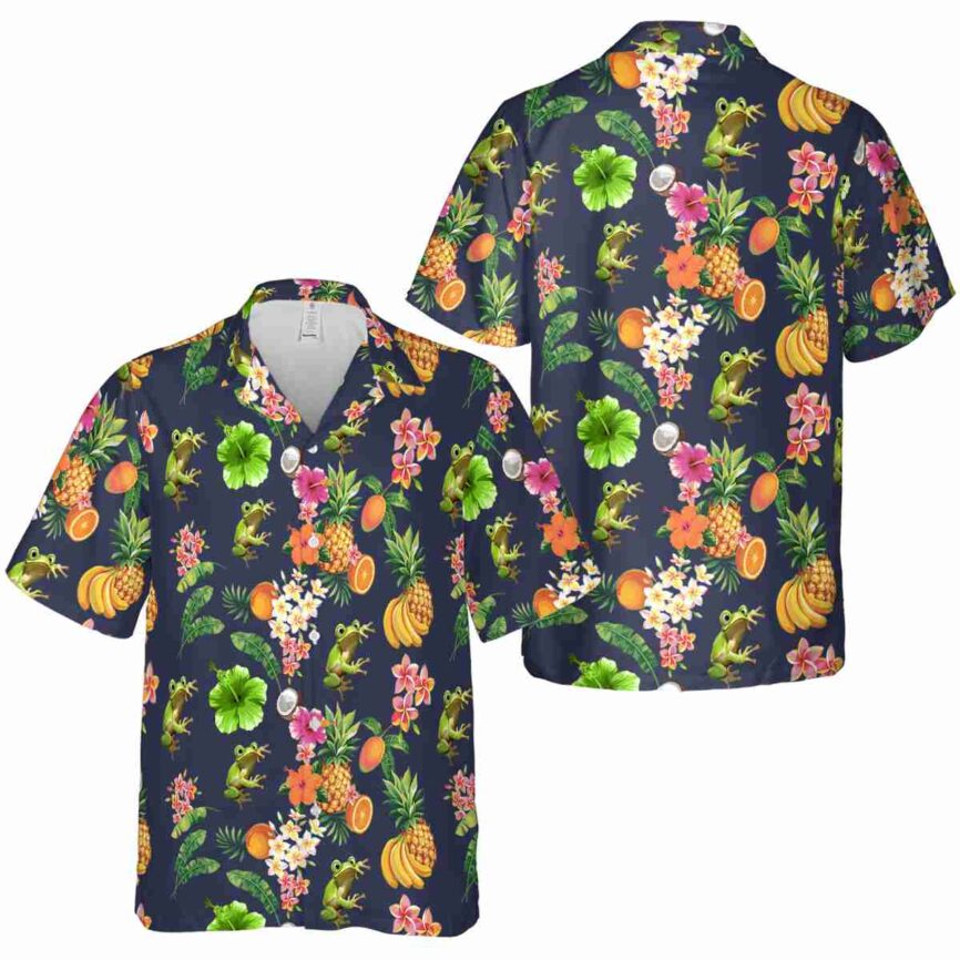 Frog Fruit Pattern Hawaiian Shirt Premium grade