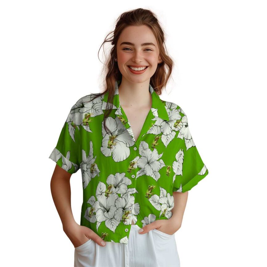 Frog Hibiscus Flower Hawaiian Shirt Top rated