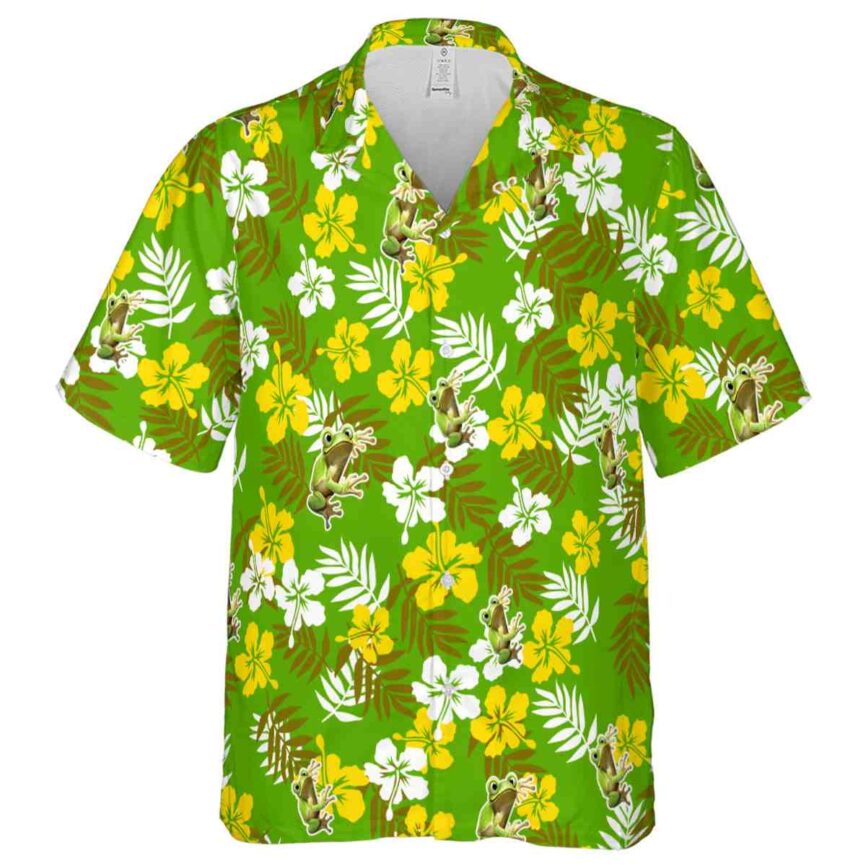 Frog Leafy Hibiscus Hawaiian Shirt Fashion forward