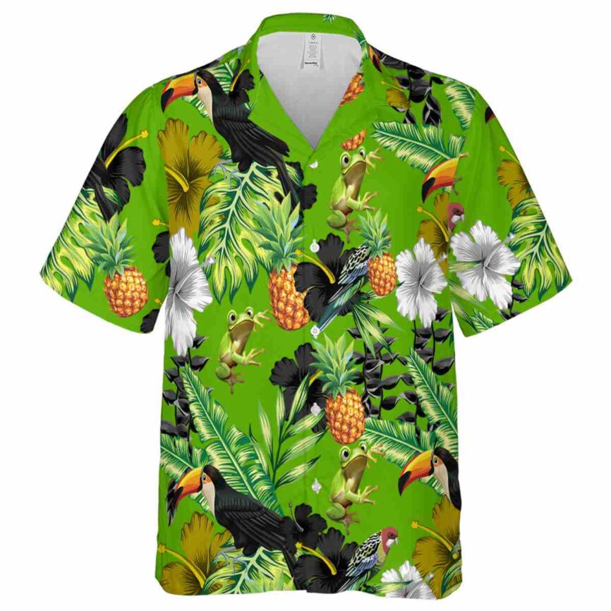 Frog Leafy Toucan Hawaiian Shirt Fashion forward