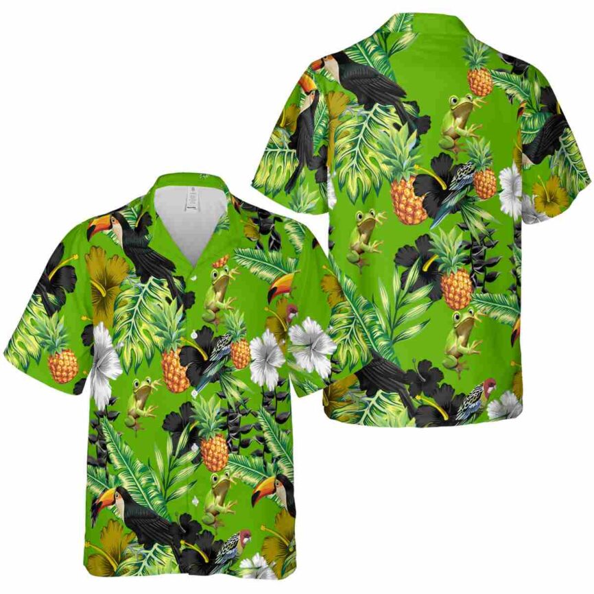 Frog Leafy Toucan Hawaiian Shirt Premium grade