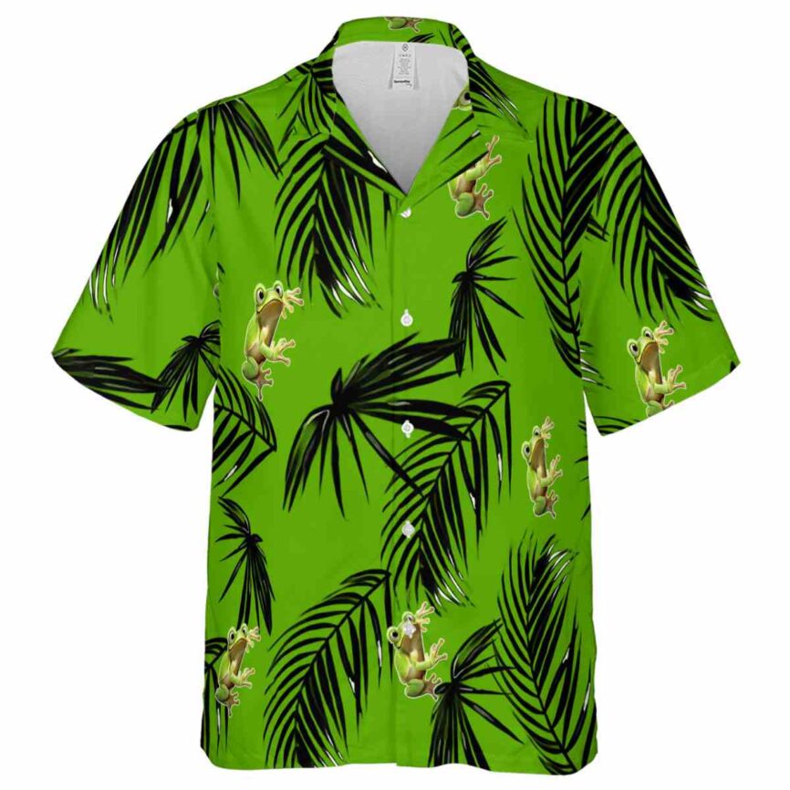 Frog Monochrome Palm Hawaiian Shirt Fashion forward
