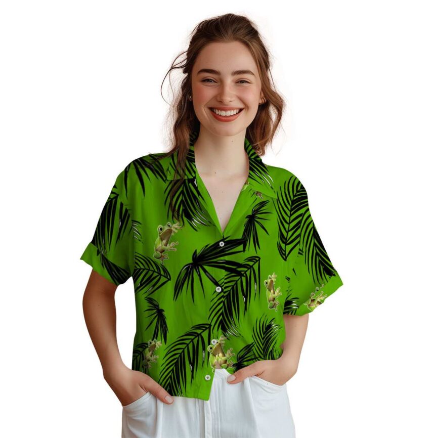 Frog Monochrome Palm Hawaiian Shirt Top rated