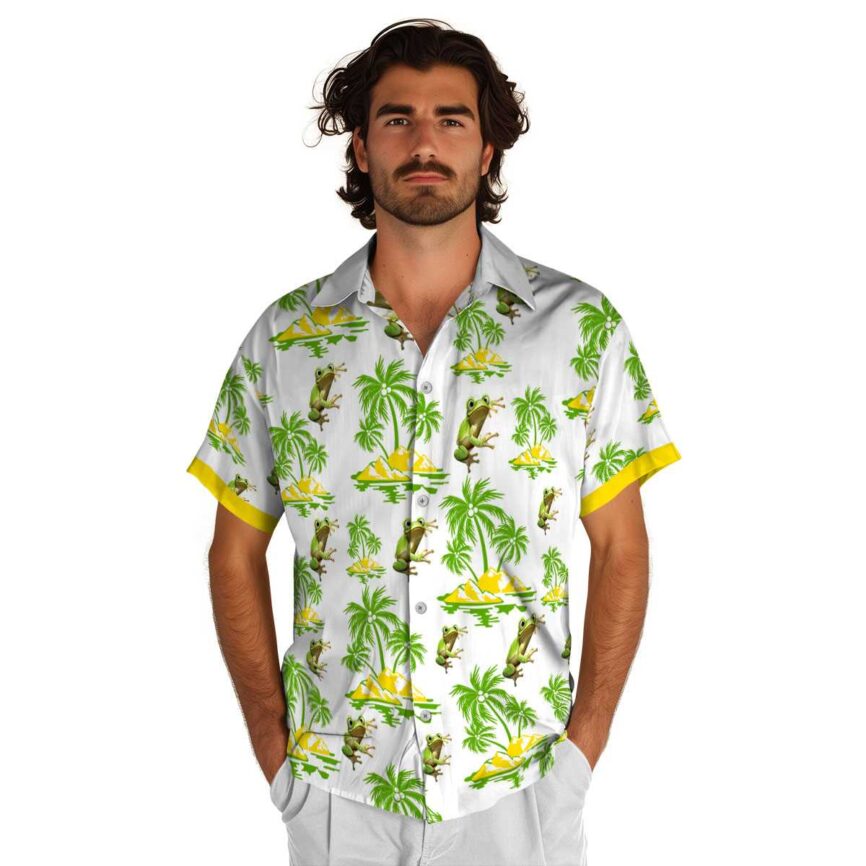 Frog Palm Island Graphic Hawaiian Shirt New Arrival