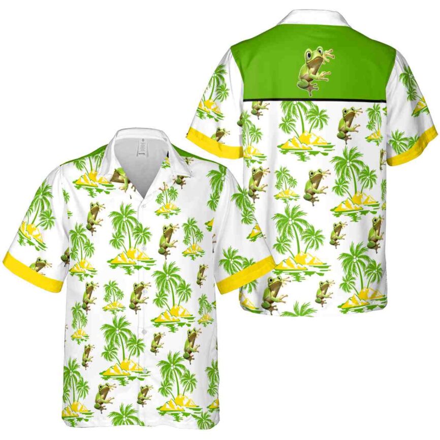 Frog Palm Island Graphic Hawaiian Shirt Premium grade