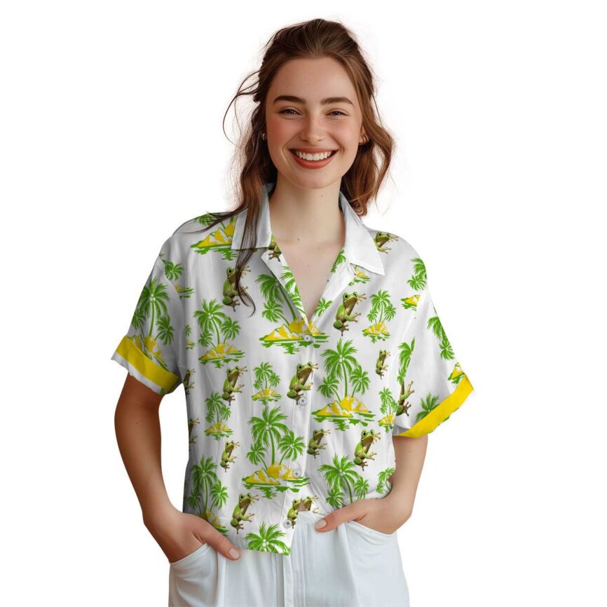Frog Palm Island Graphic Hawaiian Shirt Top rated