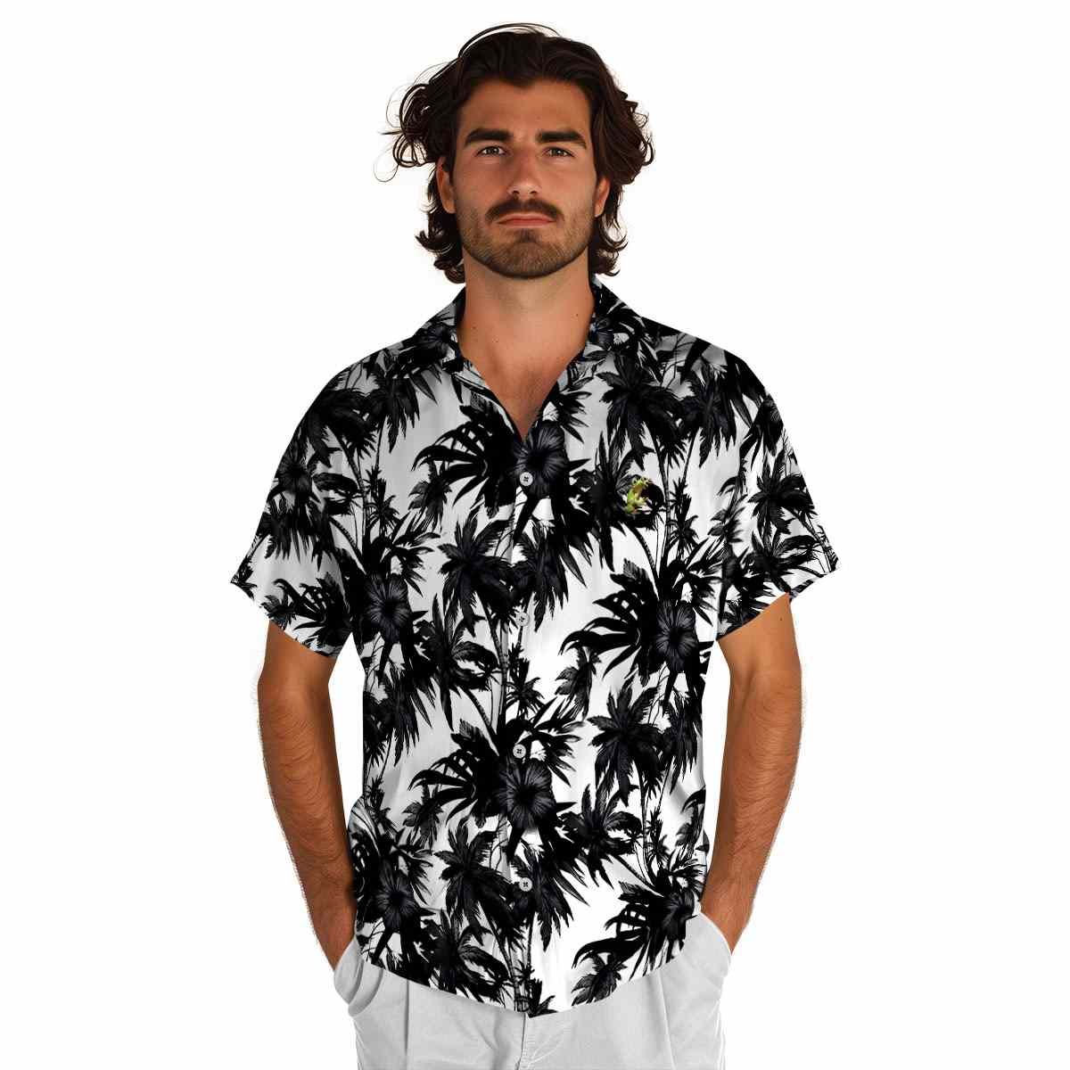 Frog Palm Print Hawaiian Shirt New Arrival Frog Palm Print Hawaiian Shirt New Arrival