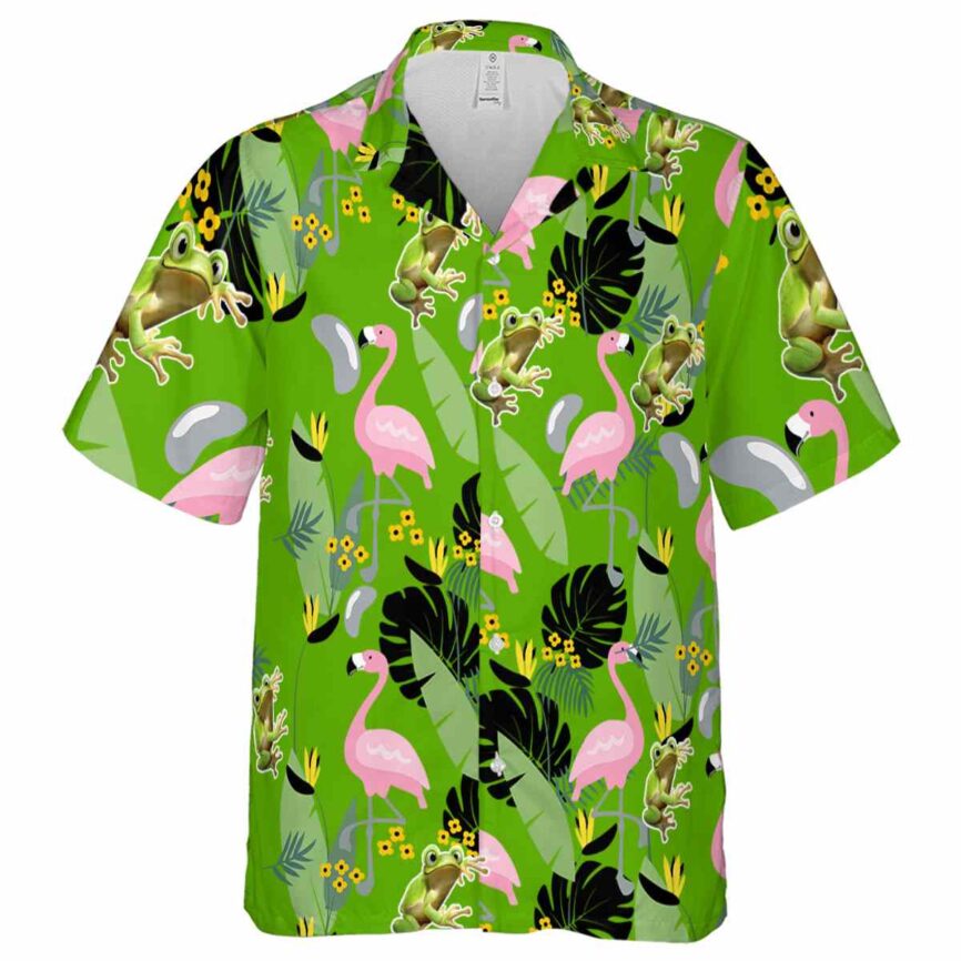 Frog Pink Flamingo Hawaiian Shirt Fashion forward