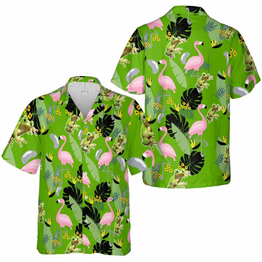 Frog Pink Flamingo Hawaiian Shirt Premium grade