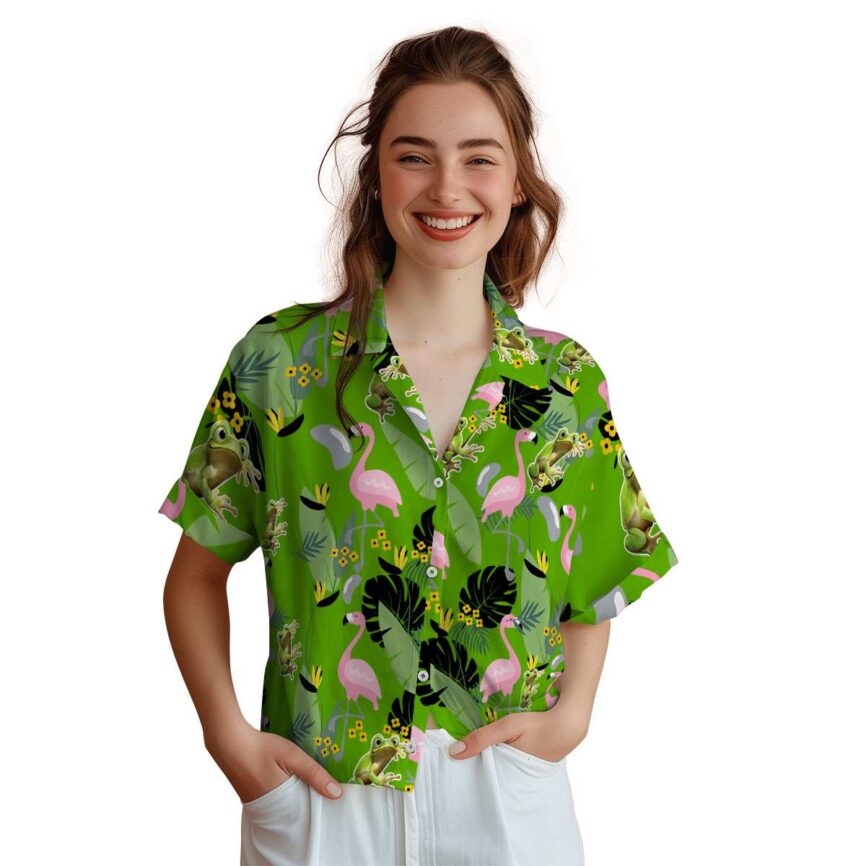 Frog Pink Flamingo Hawaiian Shirt Top rated