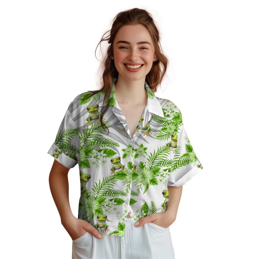 Frog Tropical Blossom Hawaiian Shirt Top rated