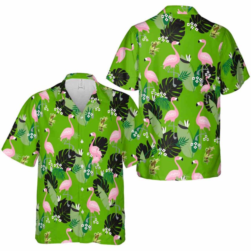 Frog Tropical Flamingo Hawaiian Shirt Premium grade