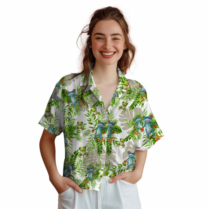Frog Tropical Fronds Hawaiian Shirt Top rated