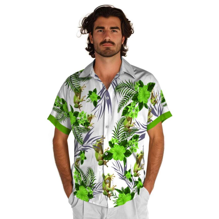 Frog US Flag Floral Hawaiian Shirt New Arrival