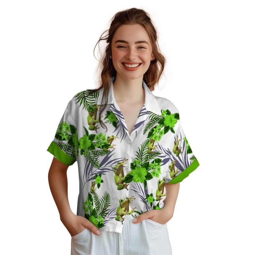 Frog US Flag Floral Hawaiian Shirt Top rated