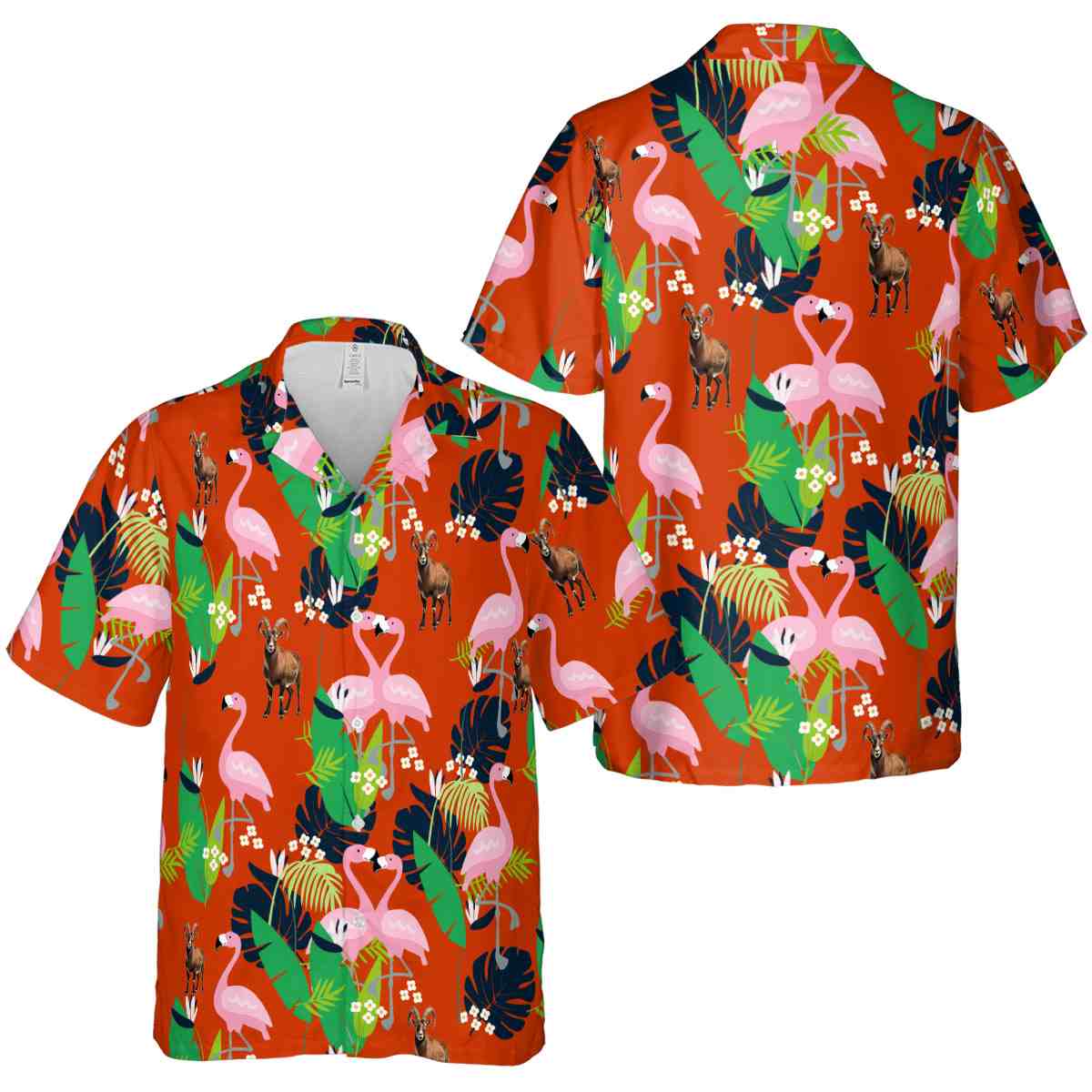 Goat Flamingo Leaf Hawaiian Shirt Premium grade Goat Flamingo Leaf Hawaiian Shirt Premium grade