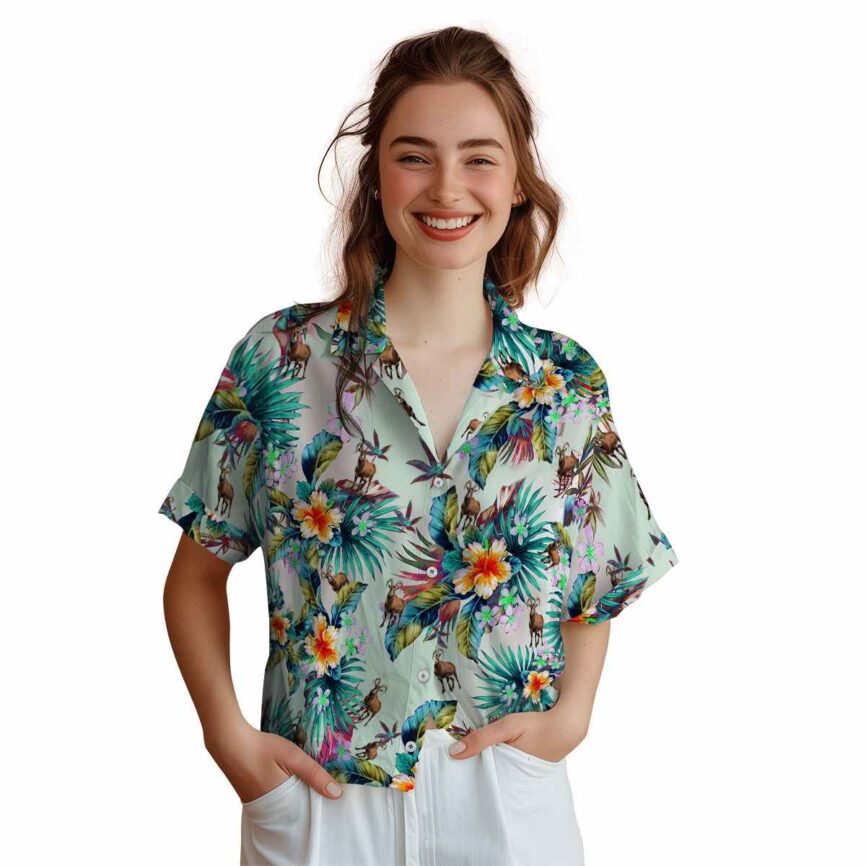 Goat Floral Burst Hawaiian Shirt Top rated