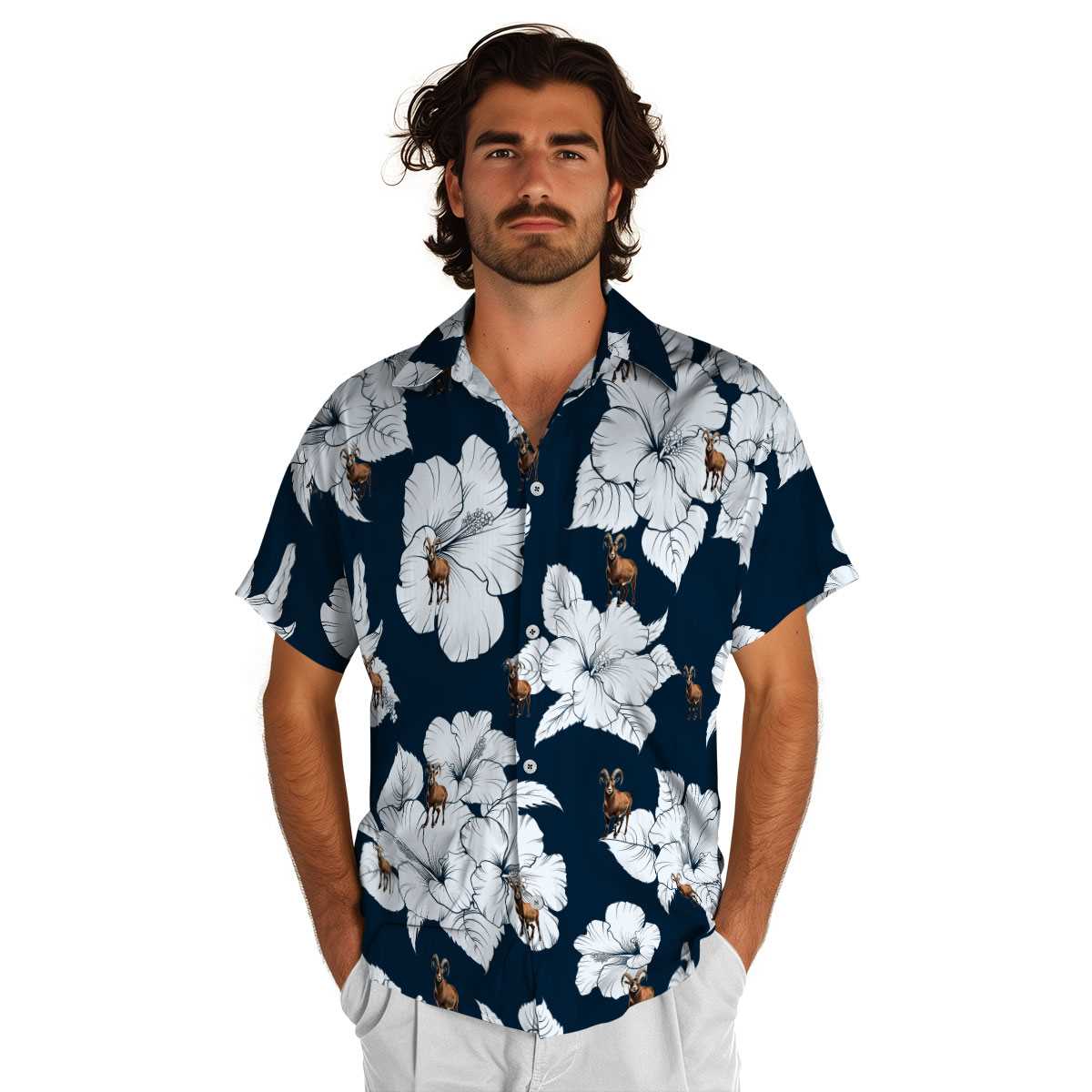 Goat Hibiscus Flower Hawaiian Shirt New Arrival Goat Hibiscus Flower Hawaiian Shirt New Arrival
