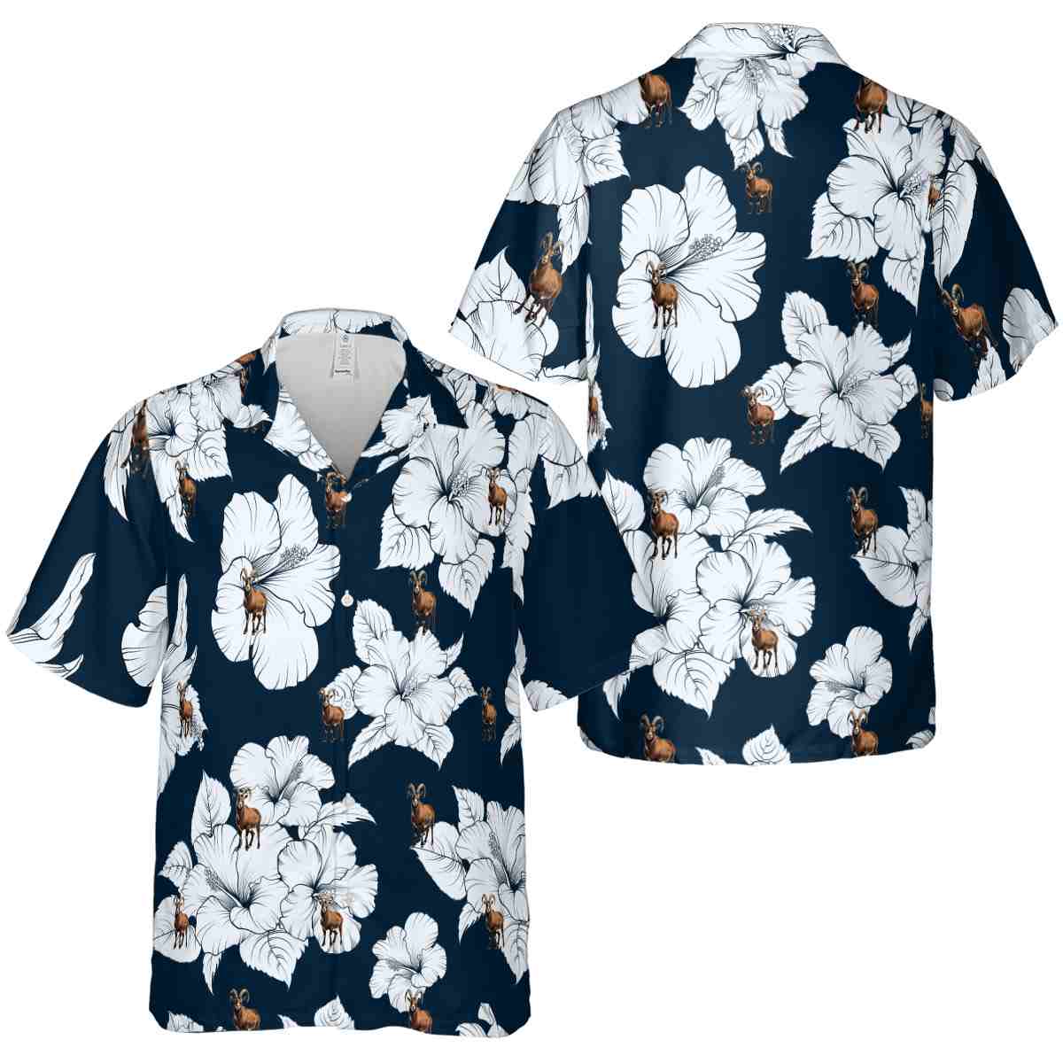 Goat Hibiscus Flower Hawaiian Shirt Premium grade Goat Hibiscus Flower Hawaiian Shirt Premium grade